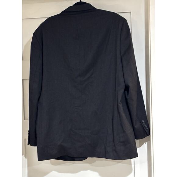 PRONTO UOMO PLATINUM Men's Solid Black Wool Modern-Fit Two-Button Blazer SZ 41R - Picture 2 of 6